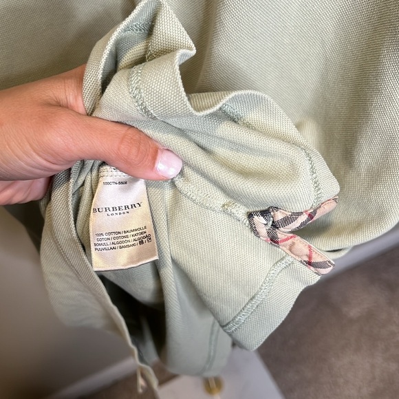 Burberry Nova Check Polo sage green and signature plaid men’s dress shirt - Picture 6 of 15